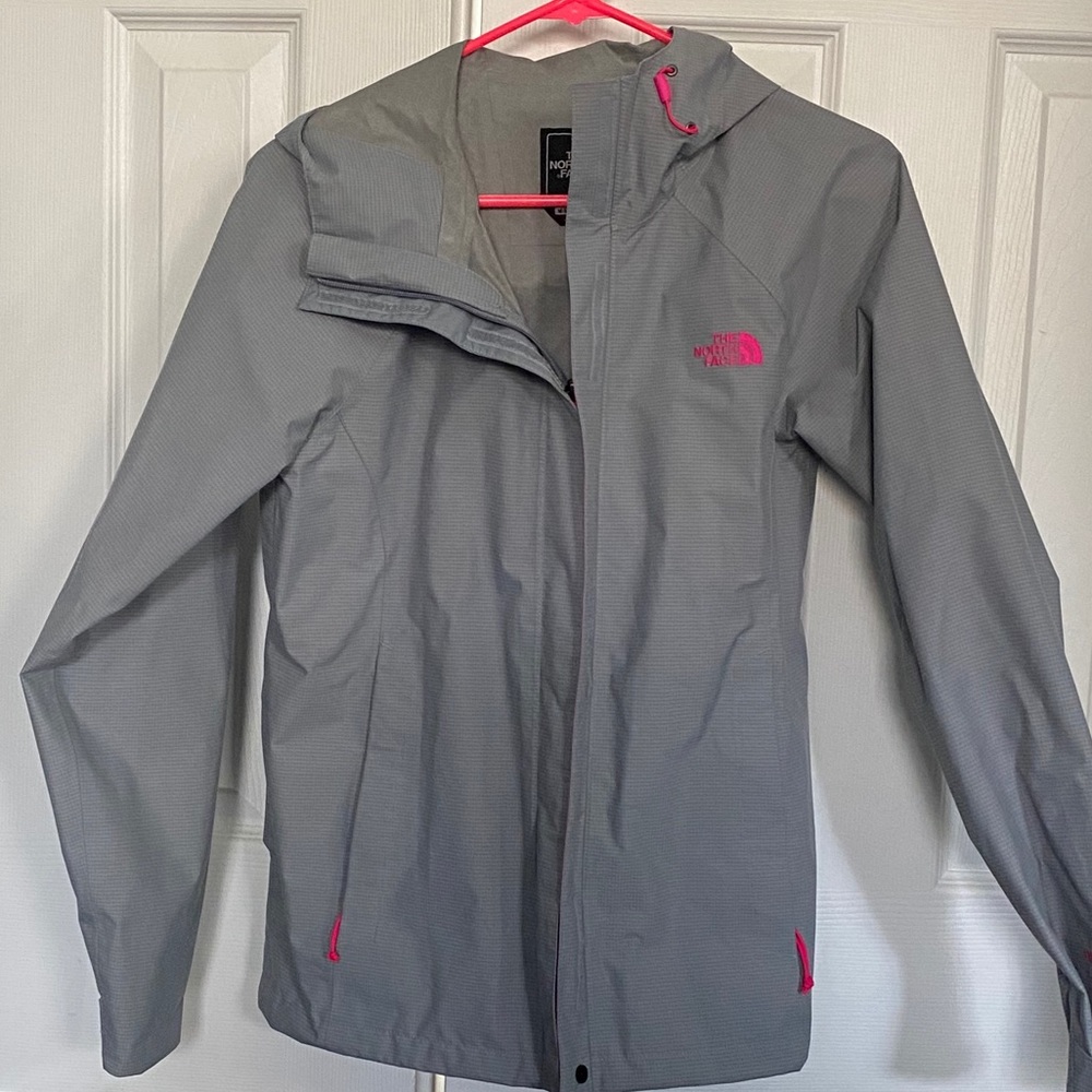 Women’s North Face Pink and Gray Rain Jacket